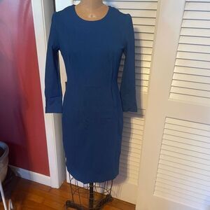 J CREW | blue long sleeve midi dress 0